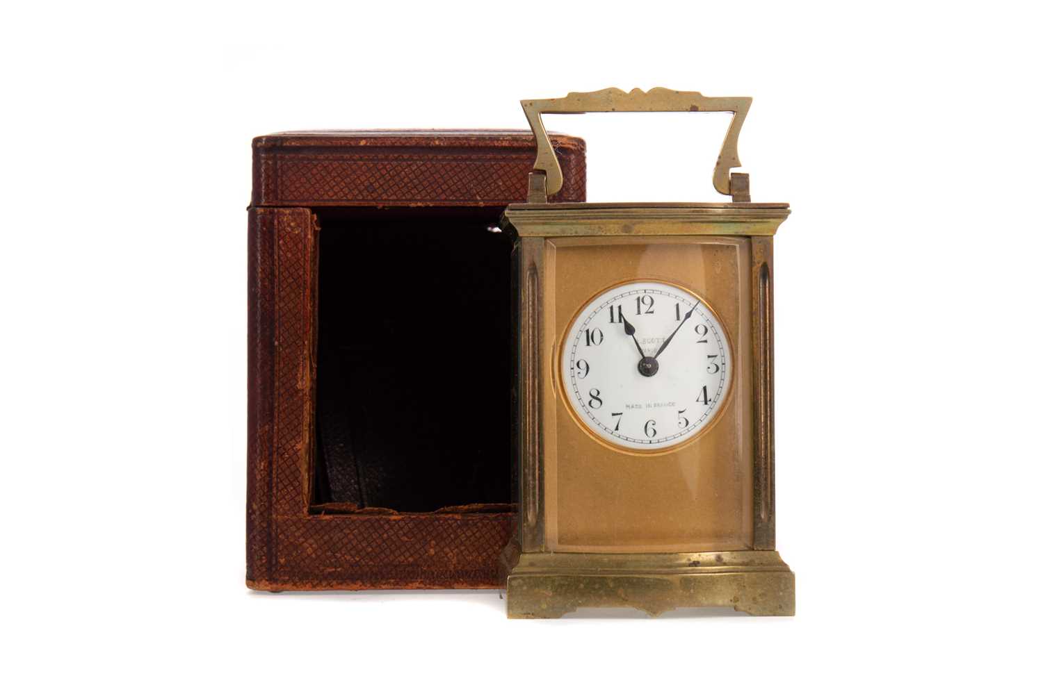 Lot 1167 - A LATE 19TH/EARLY 20TH CENTURY FRENCH BRASS CASED CARRIAGE CLOCK