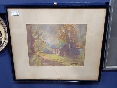 Lot 533 - A CHALK DRAWING BY J.K MAXTON AND OTHER PICTURES