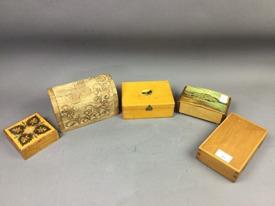 Lot 564 - A CHINESE LACQUERED CASKET AND OTHERS