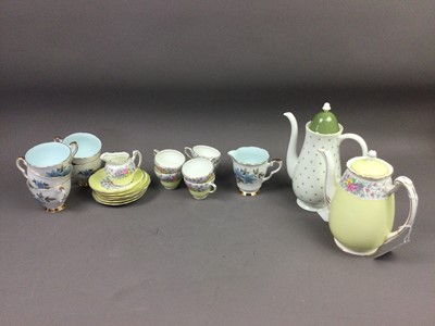 Lot 562 - A FOLEY COFFEE SERVICE, A ROYAL STAFFORD TEA SERVICE AND A SUSIE COOPER COFFEE POT