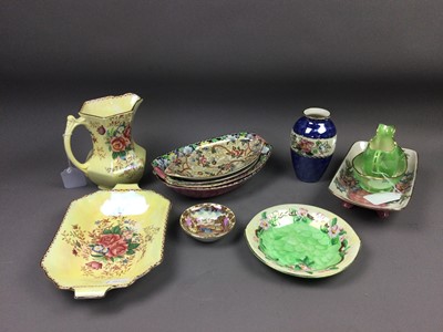 Lot 561 - A MALING LUSTRE JUG AND OTHER MALING CERAMICS