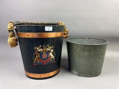 Lot 443 - A VICTORIAN STYLE FIRE BUCKET