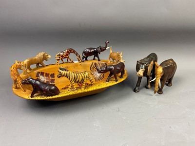 Lot 449 - A CARVED AFRICAN BOWL