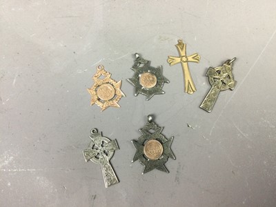 Lot 497 - A NINE CARAT ROSE GOLD FOB MEDAL AND OTHER MEDALS