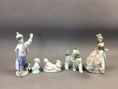 Lot 137 - A LOT OF FIVE LLADRO FIGURES OF CHILDREN AND THREE LLADRO DOGS
