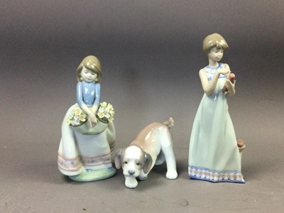 Lot 137 - A LOT OF FIVE LLADRO FIGURES OF CHILDREN AND THREE LLADRO DOGS
