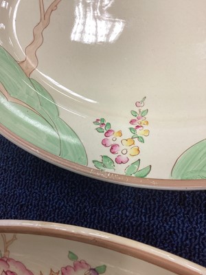 Lot 756 - TWO GRADUATED CLARICE CLIFF CHIPPENDALE PLATTERS