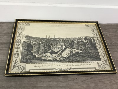 Lot 467 - A STEEL ENGRAVING OF A VIEW OF THE CITY OF GLASGOW AND OTHER PRINTS