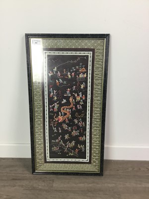 Lot 483 - A CHINESE EMBROIDERED PANEL