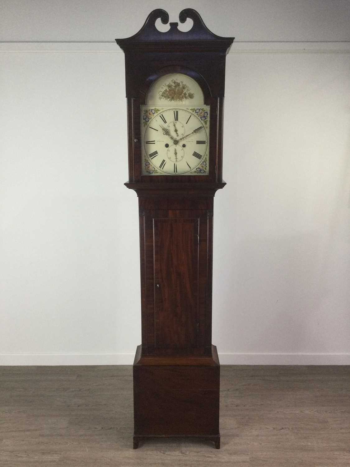 Lot 1128 - A 19TH CENTURY EIGHT DAY LONGCASE CLOCK BY MCRAE OF GLASGOW