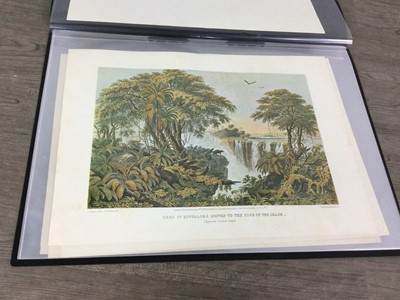 Lot 1393 - A SERIES OF FIVE LITHOGRAPHS DEPICTING THE VICTORIA FALLS, ALONG WITH A BOOK