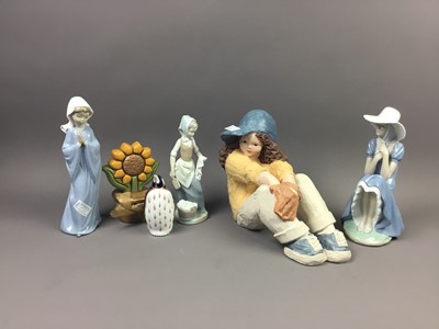 Lot 612 - A LOT OF NAO FIGURES, ROYAL CROWN DERBY PAPERWEIGHT AND OTHER ITEMS