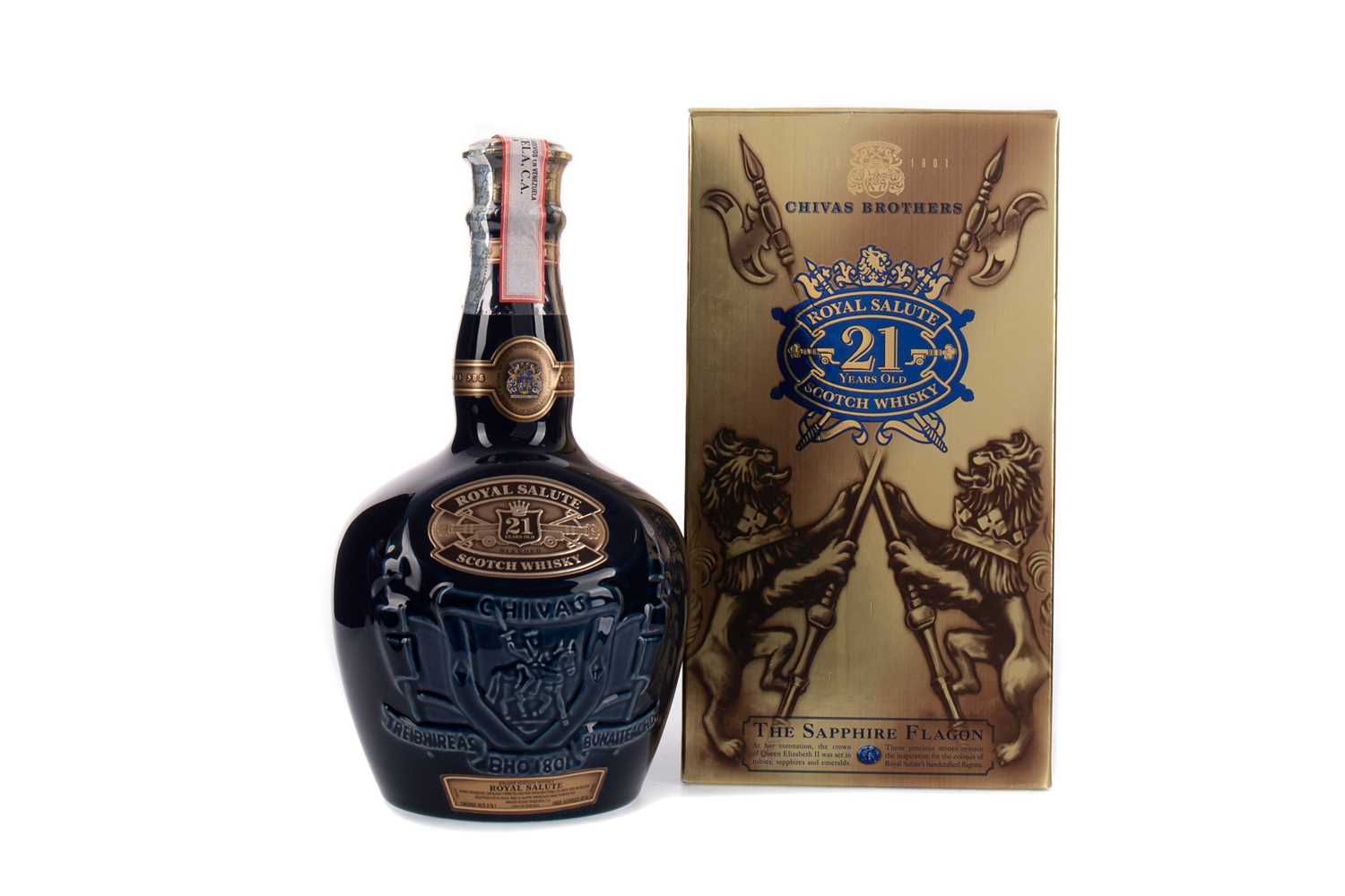 Lot 30 - CHIVAS REGAL ROYAL SALUTE 21 YEARS OLD - SAPPHIRE DECANTER