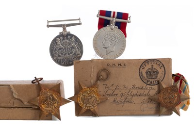 Lot 1403 - FOUR WWII MEDALS AND GROUPS IN BOXES OF ISSUE