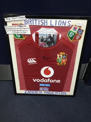 Lot 120A - A FRAMED BRITISH AND IRISH LIONS JERSEY