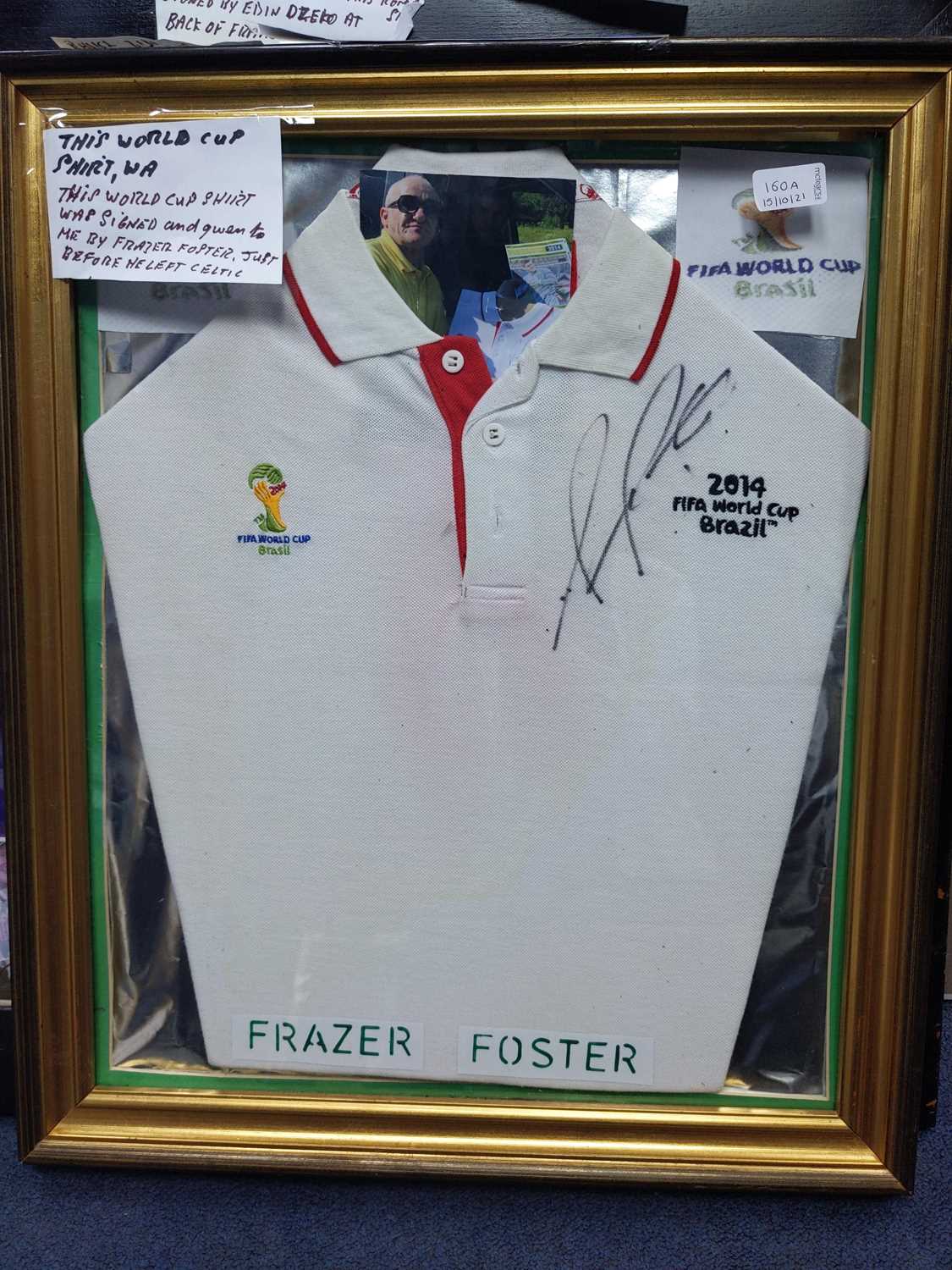 Lot 160 - A FRAMED 2014 WORLD CUP POLO TOP
