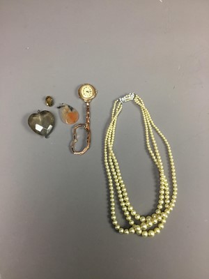 Lot 631 - A LADY'S NINE CARAT GOLD WATCH ALONG WITH OTHER ITEMS