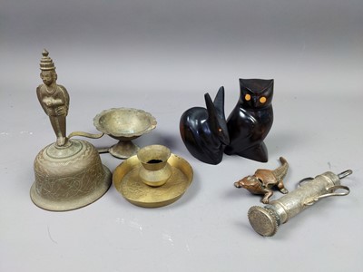 Lot 640 - A BRONZED COMMEMORATIVE ALLIGATOR ALONG WITH OTHER ITEMS
