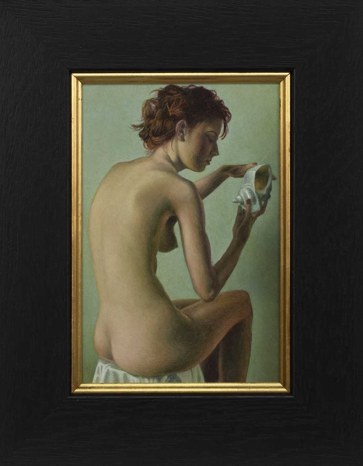 Lot 521 - GIRL WITH A SEASHELL, AN OIL BY JAMES MCDONALD