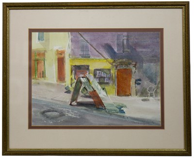 Lot 520A - RUE DE LOUVEZE, A WATERCOLOUR BY THORA CLYNE