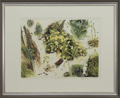 Lot 810 - SPRING: FLOWERS IN A BORDERS WOOD, A PRINT BY VICTORIA CROWE
