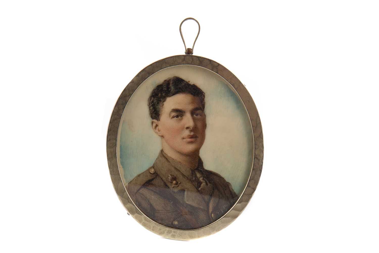 Lot 1434 - EARLY 20TH CENTURY ENGLISH SCHOOL, PORTRAIT MINIATURE OF AN OFFICER IN THE ROYAL ARTILLERY