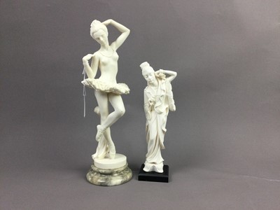 Lot 76 - A RESIN FIGURE OF A BALLERINA ALONG WITH ANOTHER RESIN FIGURE
