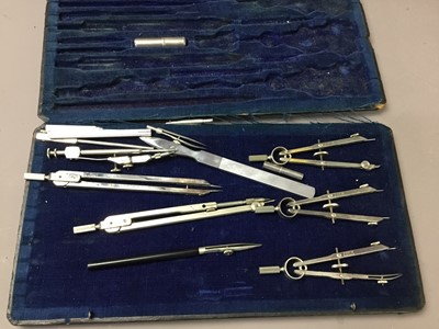 Lot 4 - A LOT OF TWO SETS OF DRAWING INSTRUMENTS