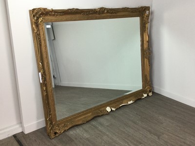 Lot 304 - A GILT FRAMED OVER MANTEL MIRROR