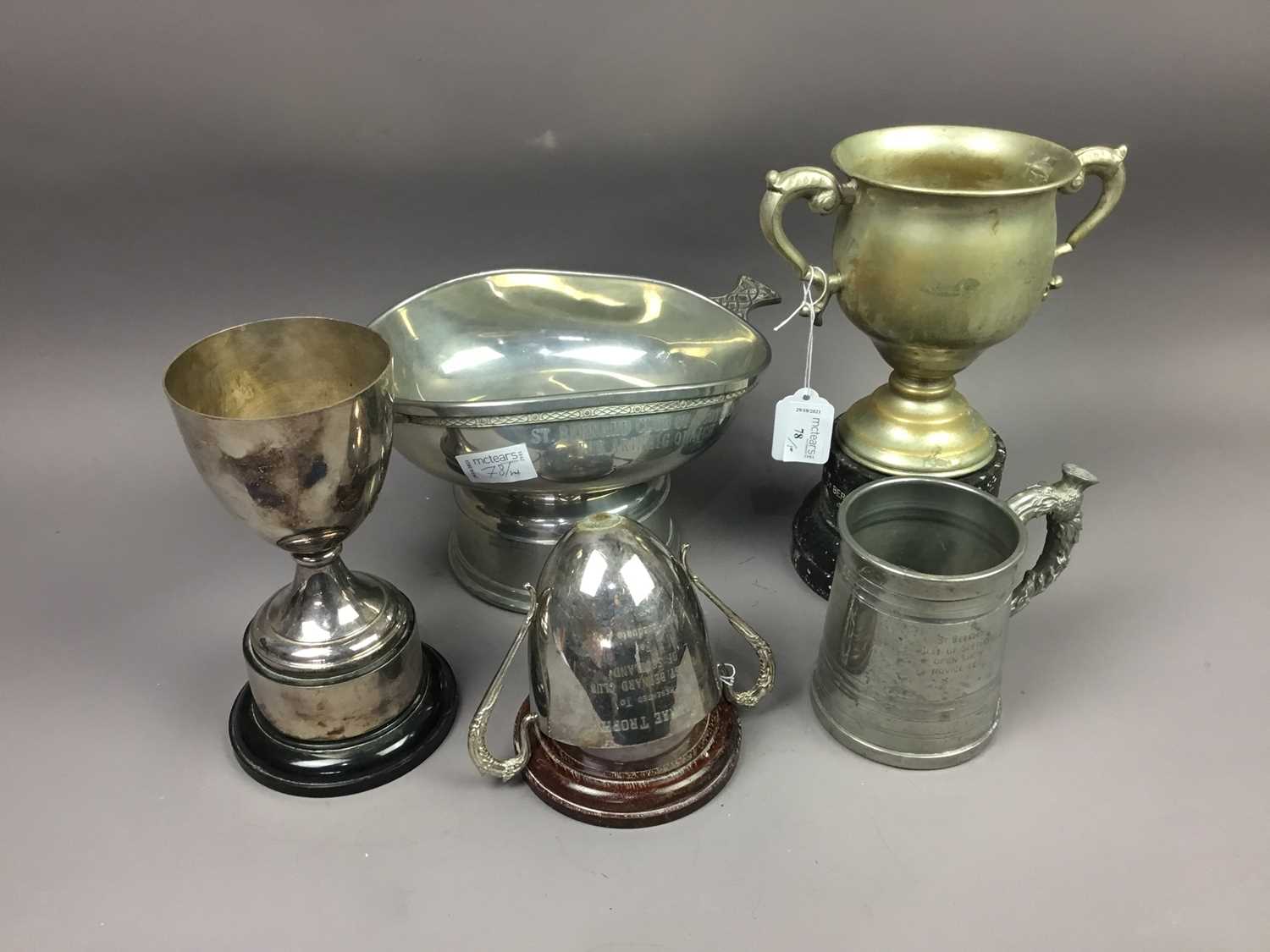 Lot 78 - A COLLECTION OF TROPHIES RELATING TO THE ST. BERNARD CLUB OF SCOTLAND
