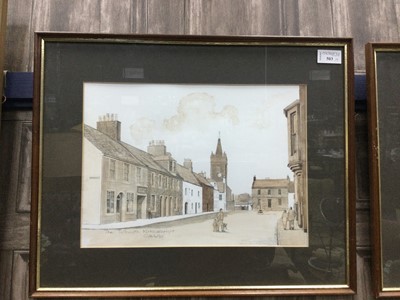 Lot 503 - TWO WATERCOLOURS BY ALEX M. GOWANS, ALONG WITH THREE OTHER PICTURES