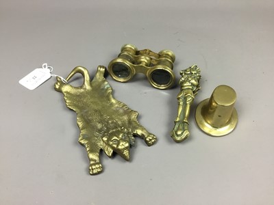 Lot 22 - A PAIR OF BRASS OPERA GLASSES AND OTHER BRASS ITEMS