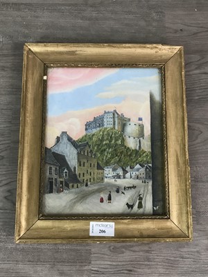 Lot 206 - PRIMITIVE STUDY OF A CASTLE