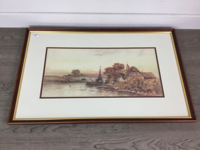 Lot 148 - B. DAVIS SCOTTISH SCHOOL WATERCOLOUR OF A RIVERSIDE COTTAGE