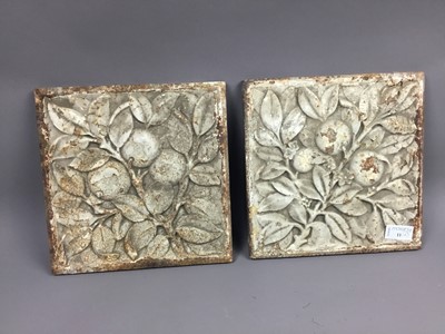 Lot 11 - A PAIR OF LATE 19TH/EARLY 20TH CENTURY CAST IRON PANELS