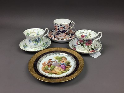 Lot 17 - A VICTORIAN IMARI PATTERN MOUSTACHE CUP AND OTHER CERAMICS