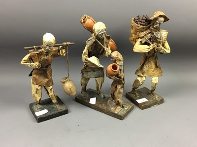 Lot 150 - A LOT OF THREE MEXICAN PAPER AND CERAMIC FIGURES
