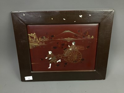 Lot 154 - A EARLY 20TH CENTURY JAPANESE PLAQUE, ALONG WITH OTHER ASIAN ITEMS