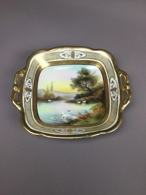 Lot 163 - A NORITAKE HAND PAINTED SQUARE COMPORT
