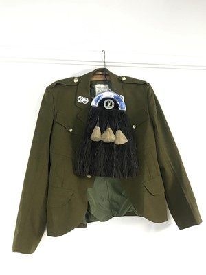 Lot 100 - A LOT OF TWO MILITARY JACKETS ALONG WITH A SPORRAN