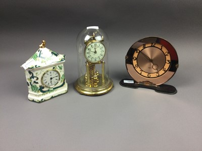 Lot 105 - A SMITH'S EIGHT DAY ART DECO MANTEL TIMEPIECE ALONG TWO OTHER CLOCKS