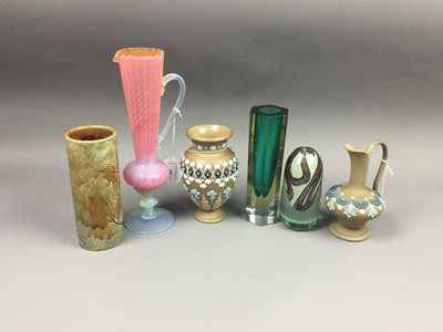 Lot 108 - AN ITALIAN MURANO GLASS JUG ALONG WITH VARIOUS CERAMICS