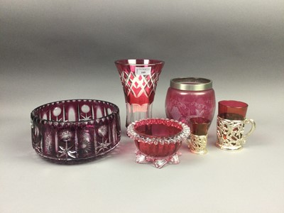 Lot 109 - A COLLECTION OF CRANBERRY RUBY GLASS