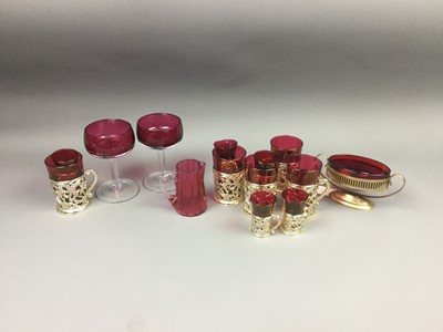 Lot 109 - A COLLECTION OF CRANBERRY RUBY GLASS