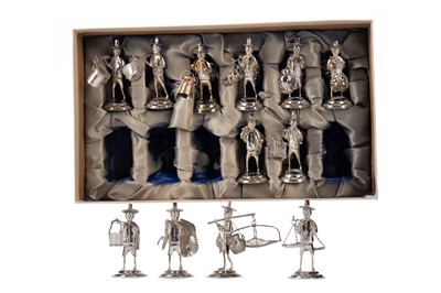 Lot 1659 - A SET OF TWELVE CHINESE STERLING SILVER FIGURES