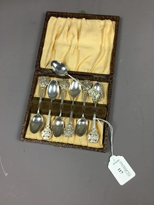 Lot 117 - A GROUP OF SIX SILVER SHOOTING CLUB TEASPOONS