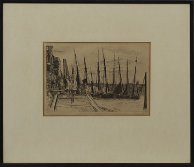 Lot 270 - AT DOCK, AN ETCHING BY JAMES ABBOTT MCNEILL WHISTLER