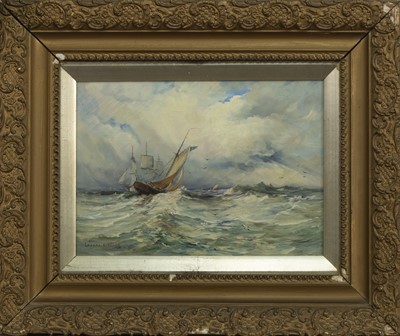 Lot 126 - SHIPS AT SEA, AN OIL BY LAWRENCE WEBB