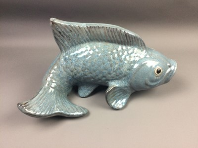 Lot 231 - A 20TH CENTURY GLAZED POTTERY MODEL OF A FISH