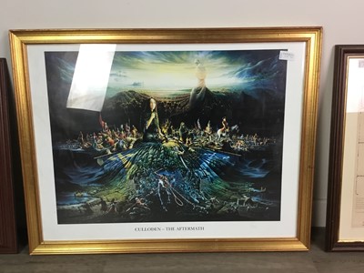 Lot 214 - A PHOTOGRAPHIC REPRODUCTION OF THE BATTLE OF BANNOCKBURN ALONG WITH THREE OTHER PICTURES